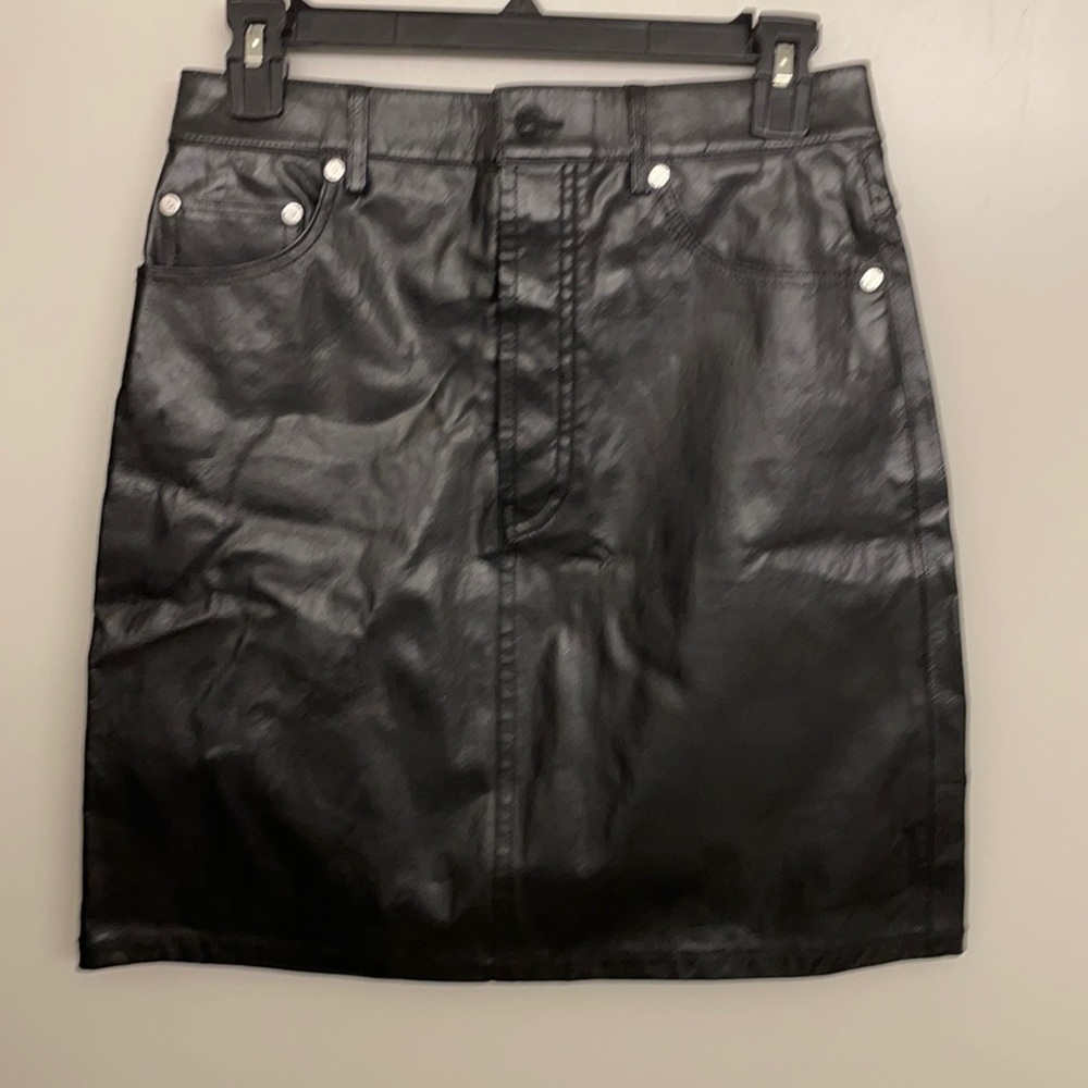 Helmut Lang Black NWT Leather Skirt 2 Damages